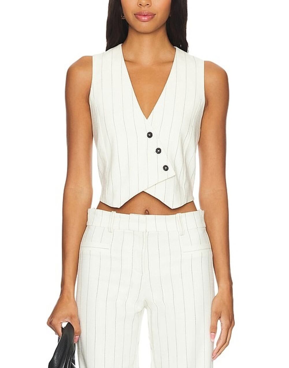 Ba&sh Striped Ivory Erita Vest Size 1